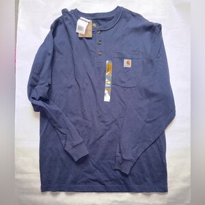 Carhartt Men's Navy Long Sleeve Henley